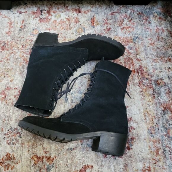 Charles David Lace-Up Suede Boots 7.5 - Picture 3 of 10